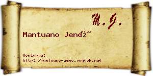 Mantuano Jenő névjegykártya